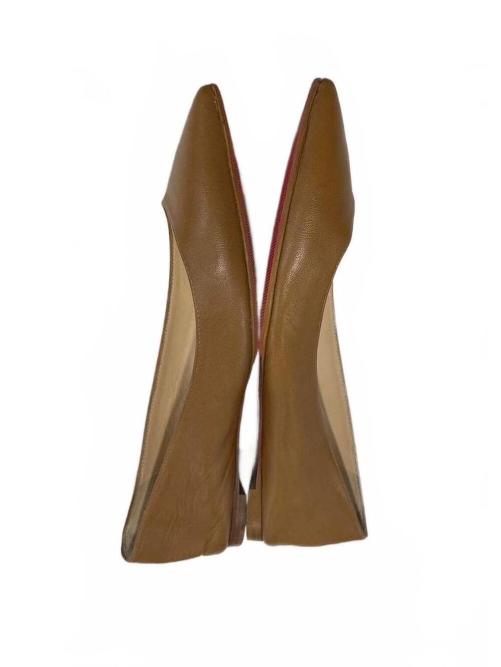 Women's Christian Louboutin Ballalla Café Crème Leather Flats - Size 36.5 - Picture 7 of 12
